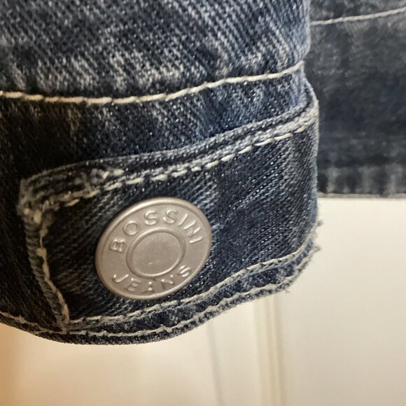 Bossini Jeans Men's Denim Jacket Corduroy Collar Lined Size S - Picture 10 of 13